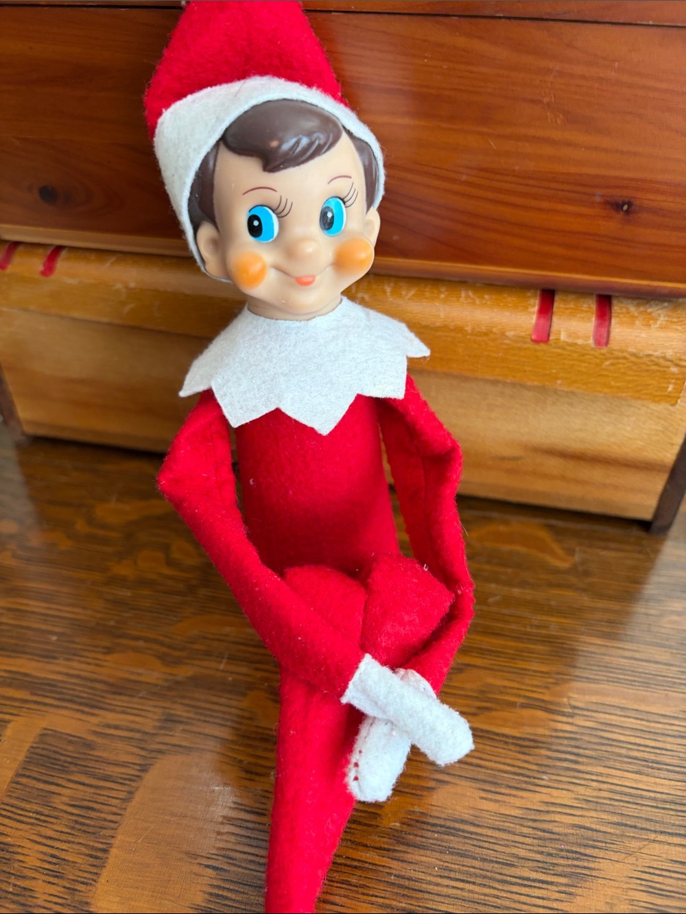 ELF Red and White Plush Holiday Elf Doll